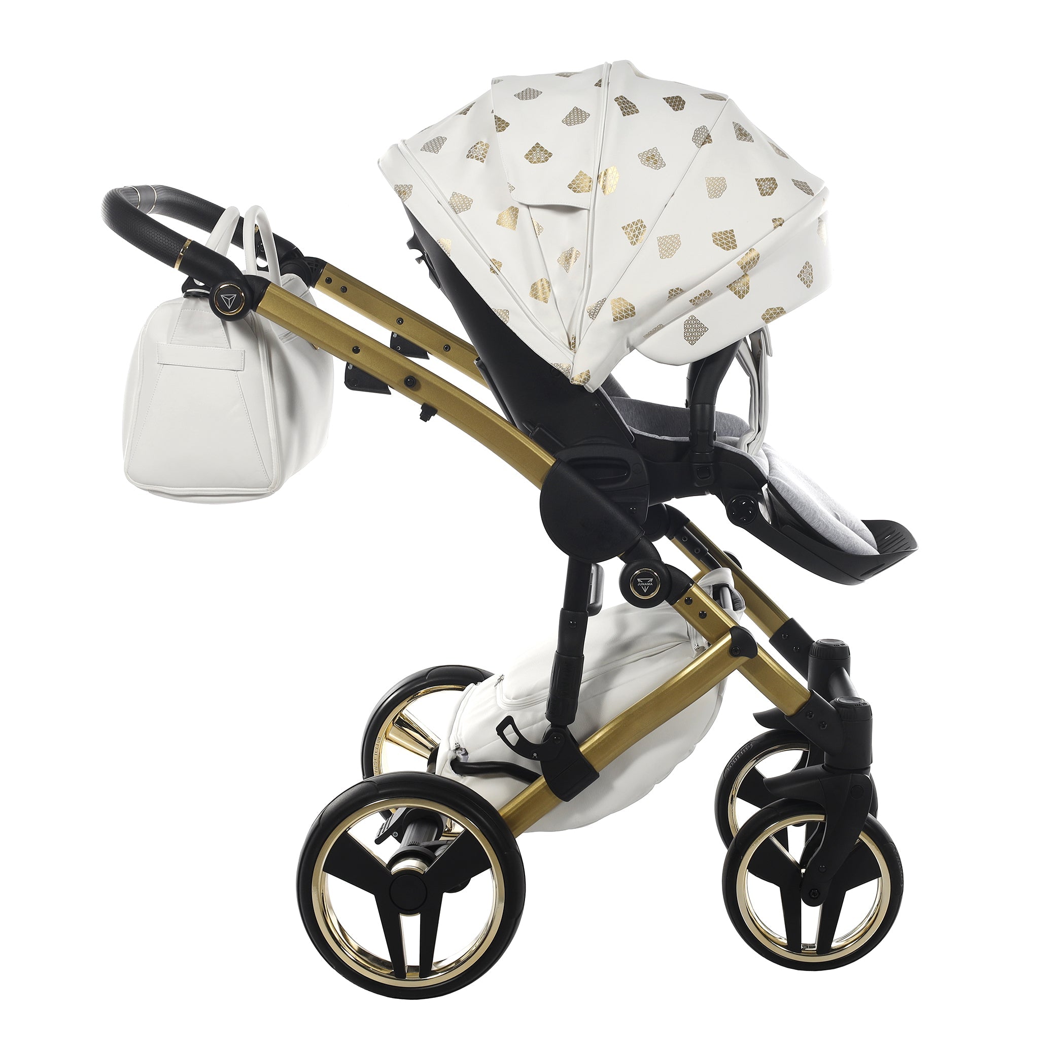Junama GLOW, baby prams or stroller 2 in 1 - Gold and White, Code number: JUNGLW02