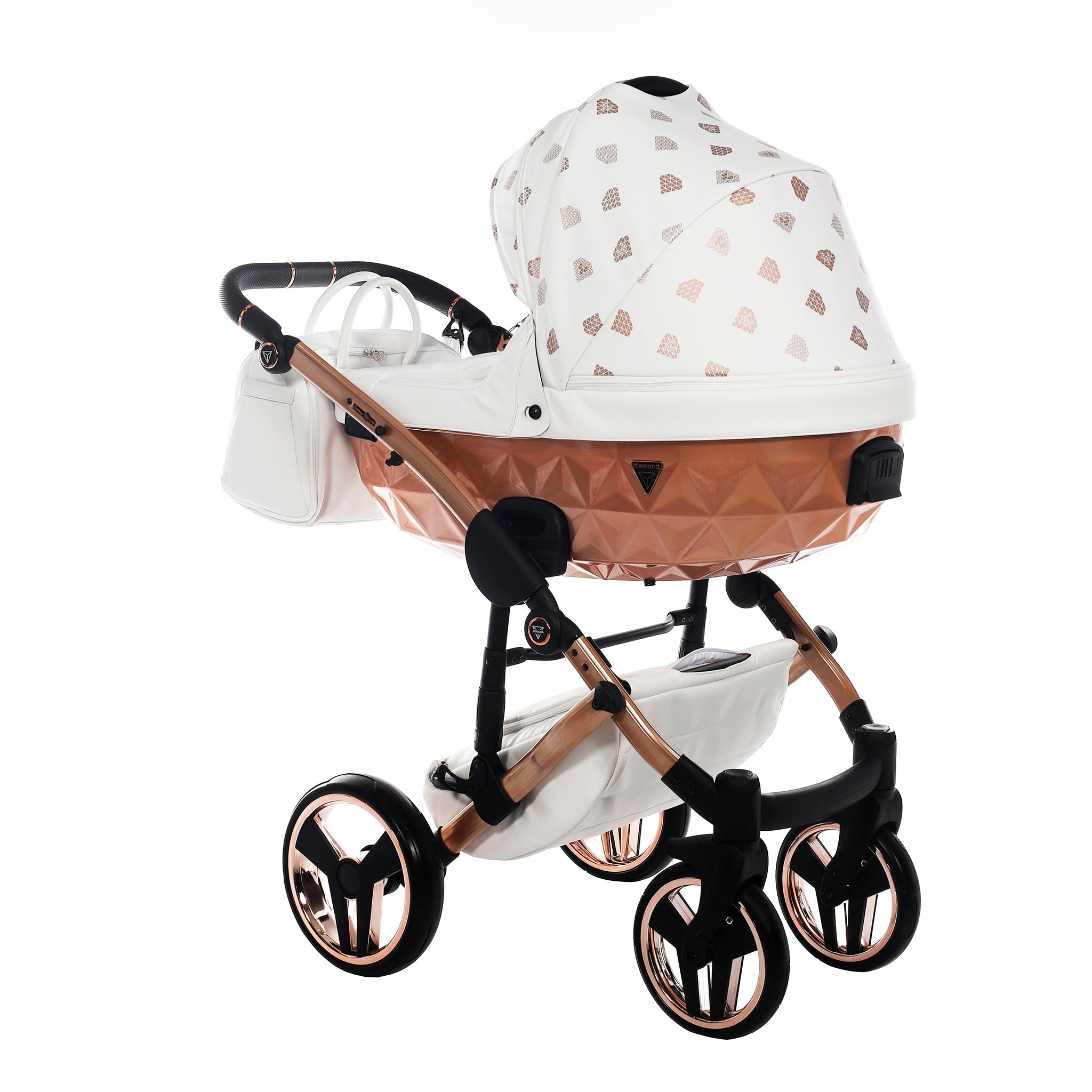 Junama GLOW, baby prams or stroller 2 in 1 - Rose Gold and White, Code number: JUNGLW01