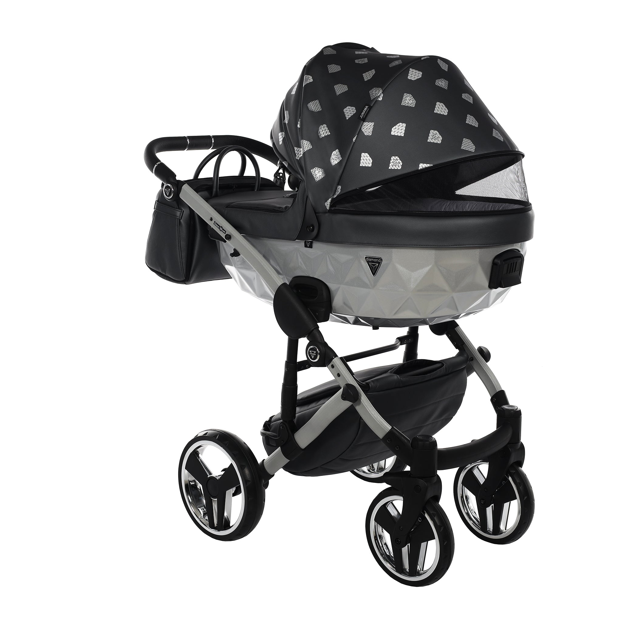 Junama GLOW, baby prams or stroller 2 in 1 - Silver and Black, Code number: JUNGLW04