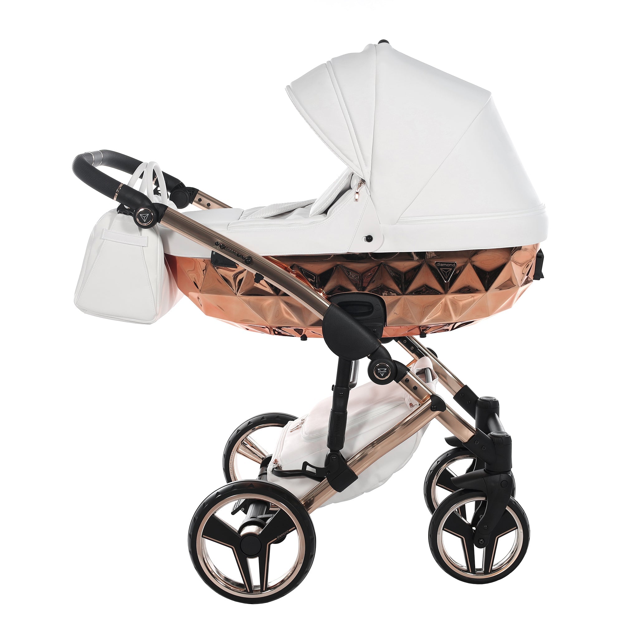 Junama Mirror, baby prams or stroller 2 in 1 - Copper chrome and Rose Gold, Code number: JUNMIR05