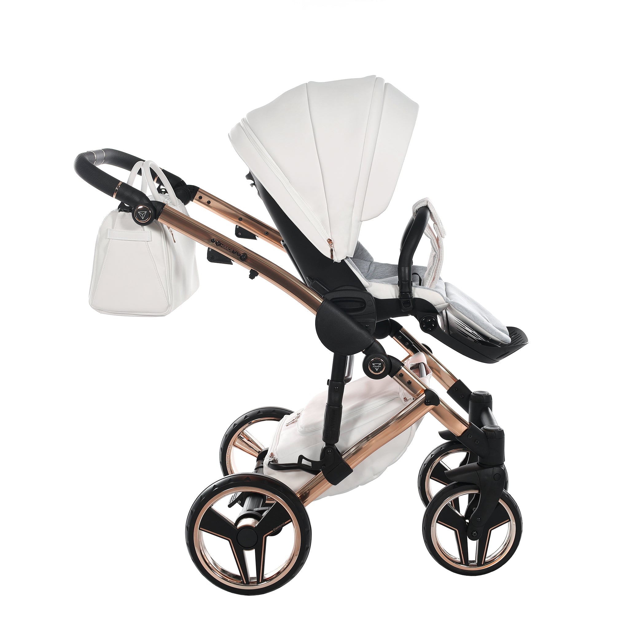Junama Mirror, baby prams or stroller 2 in 1 - Copper chrome and Rose Gold, Code number: JUNMIR05