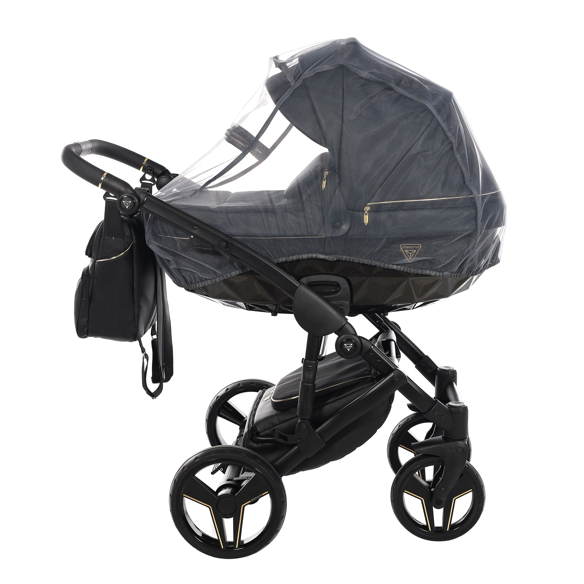Junama S Class, baby prams or stroller 2 in 1 - Black and Black, Code number: JUNSC07