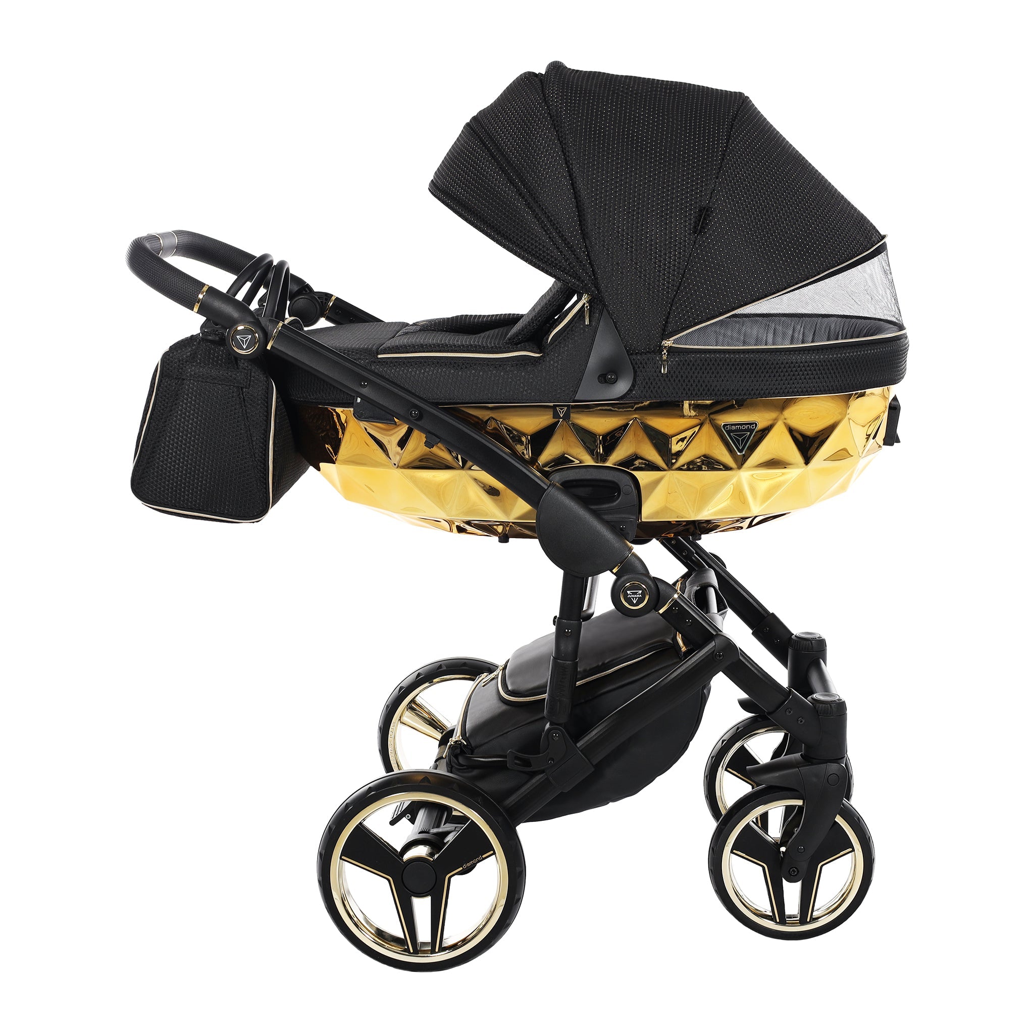 Junama Mirror, baby prams or stroller 2 in 1 - Gold chrome and Black, Code number: JUNMIR02
