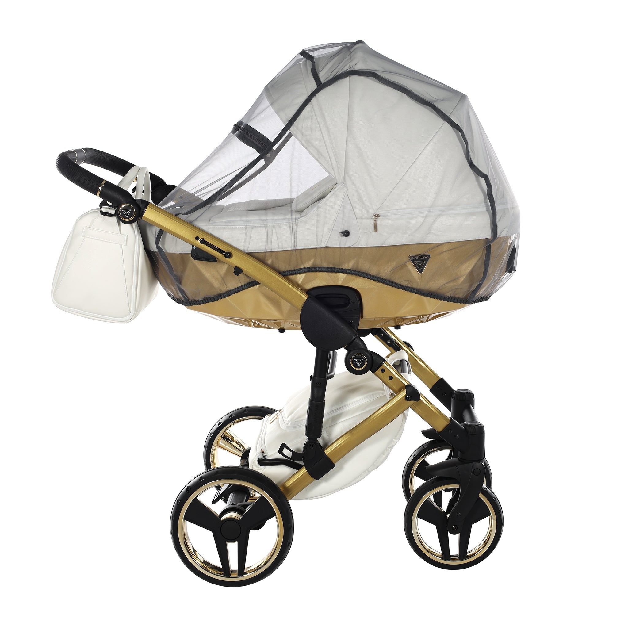 Junama Mirror Satin, baby prams or stroller 2 in 1 - Gold, Code number: JUNMSAT06