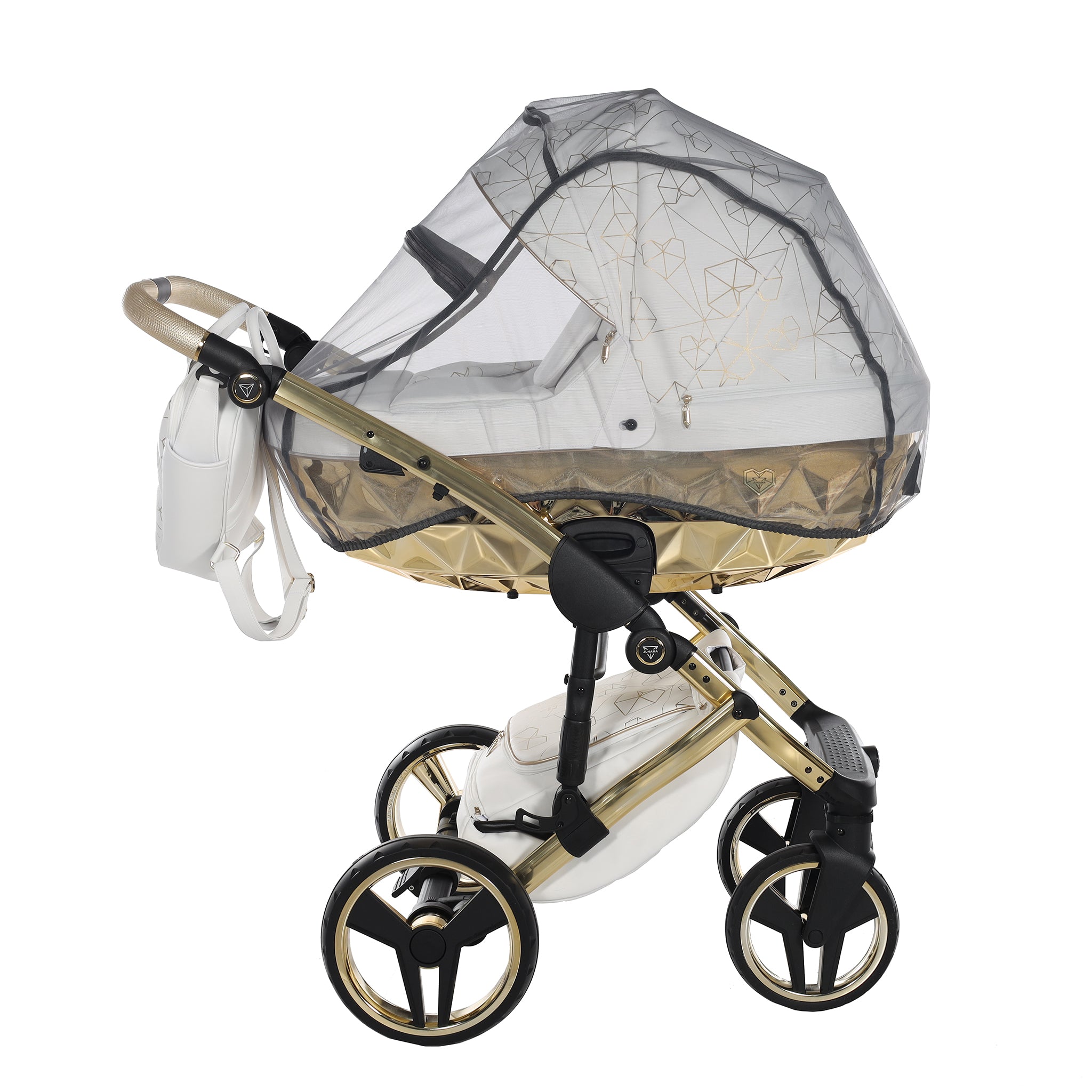 Junama Heart, baby prams or stroller 2 in 1 - White and Gold, Code number: JUNHERT01