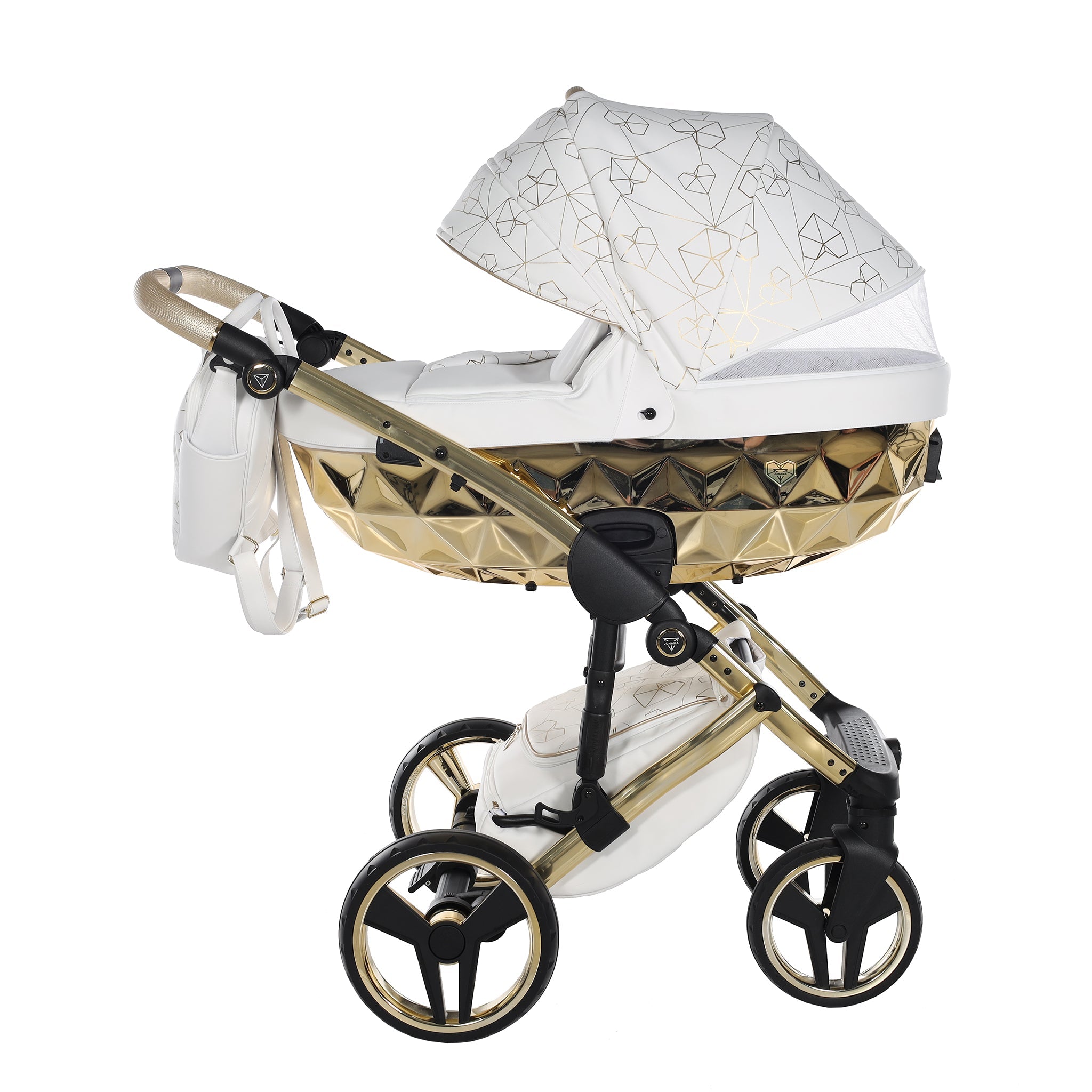 Junama Heart, baby prams or stroller 2 in 1 - White and Gold, Code number: JUNHERT01