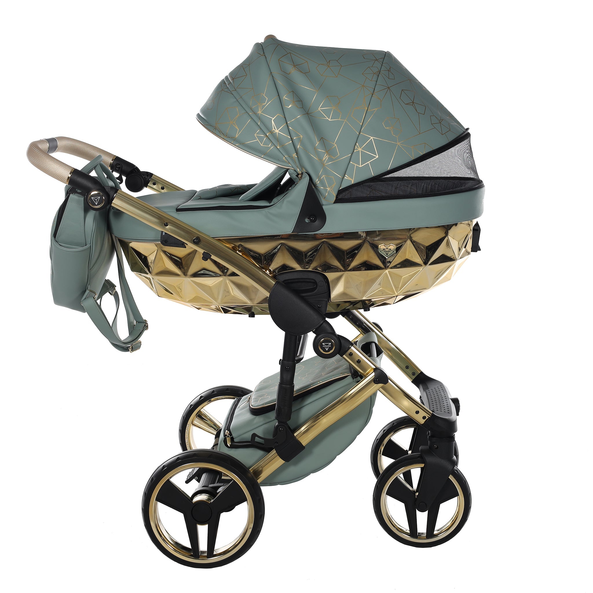 Junama Heart, baby prams or stroller 2 in 1 - Green and Gold, Code number: JUNHERT03