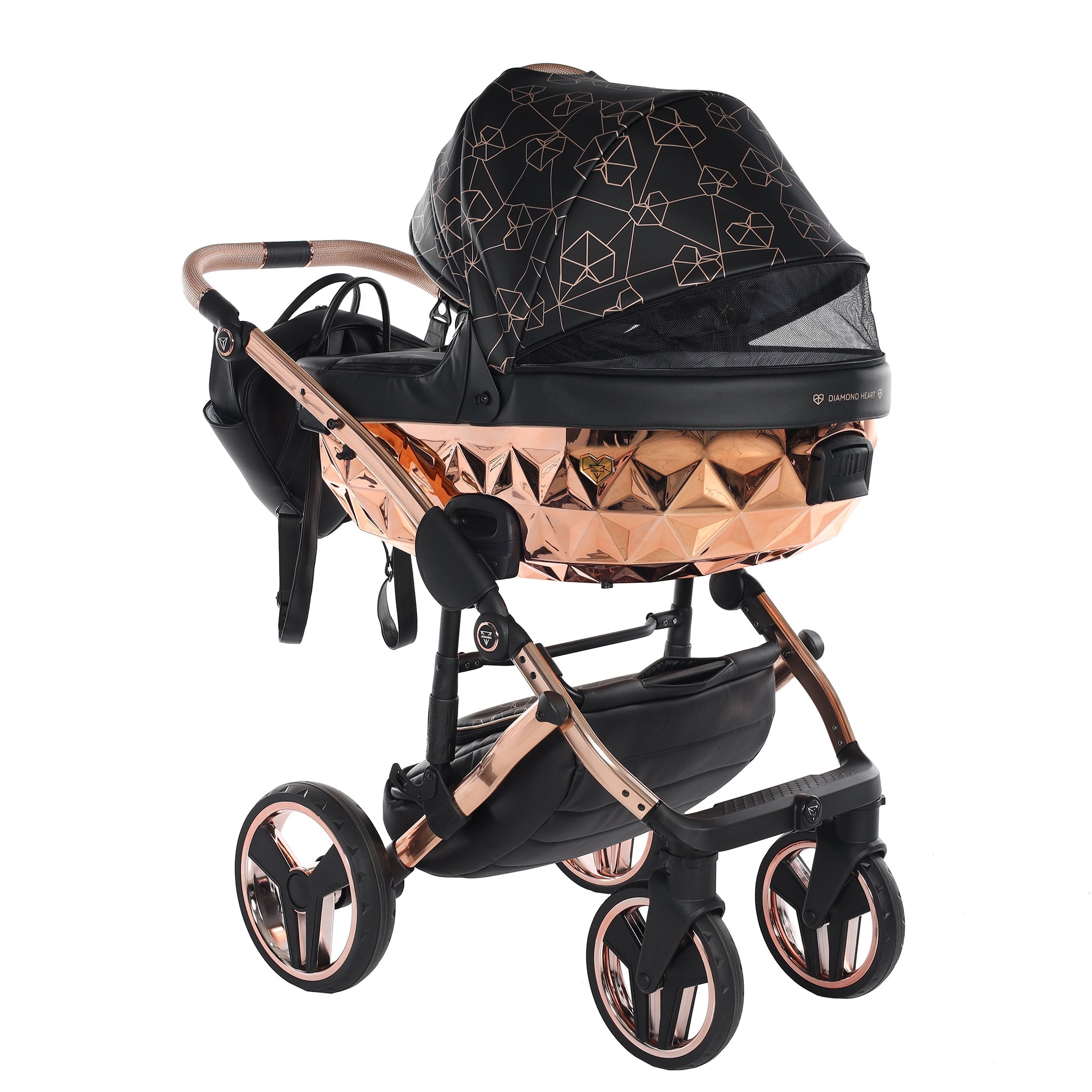 Junama Heart, baby prams or stroller 2 in 1 - Black and Copper, Code number: JUNHERT02