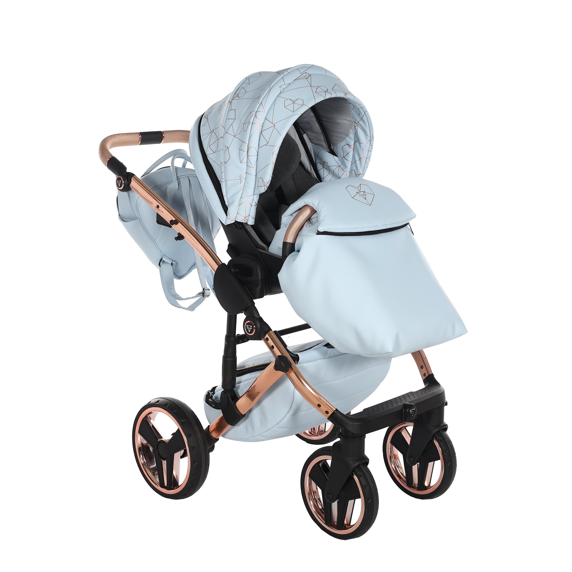 Junama Heart, baby prams or stroller 2 in 1 - Blue and Copper, Code number: JUNHERT05