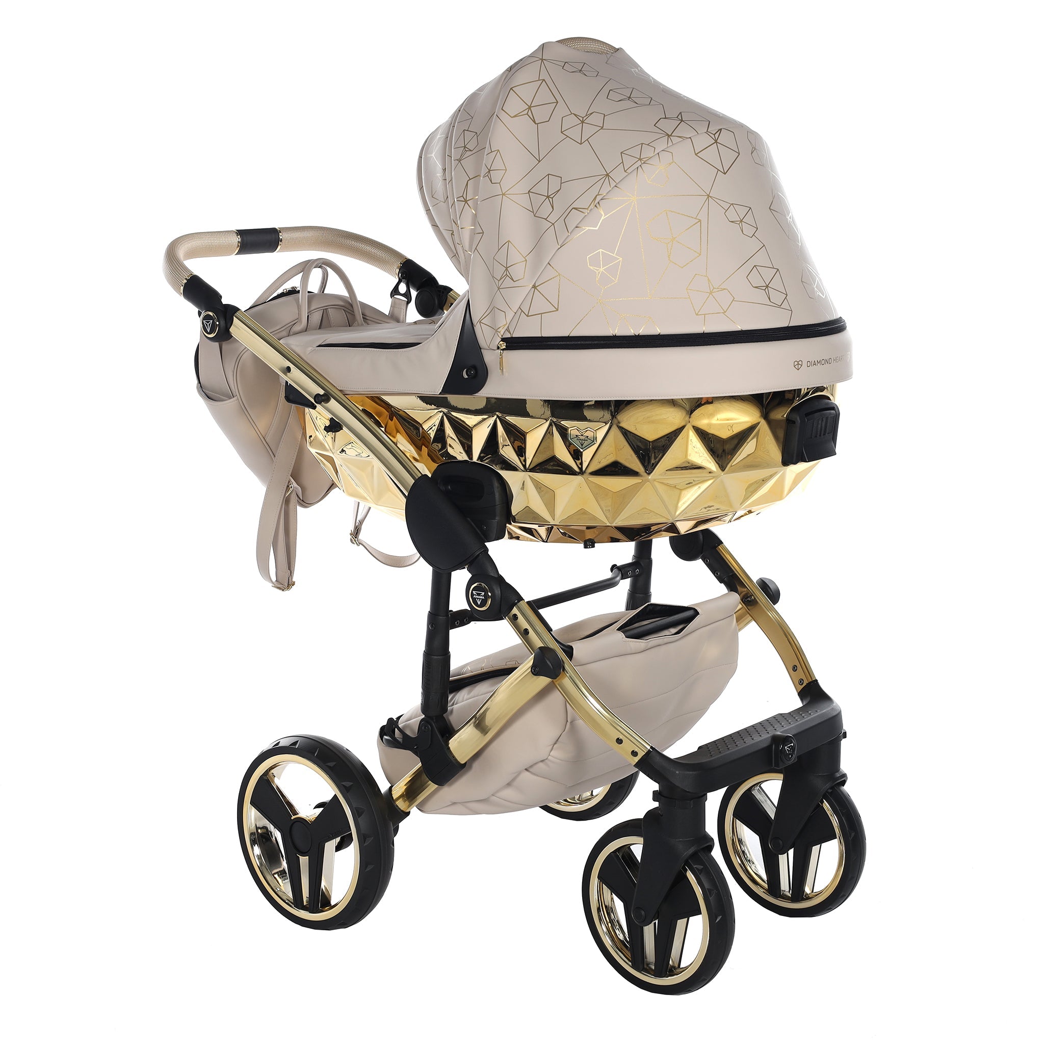 Junama Heart, baby prams or stroller 2 in 1 - Beige and Gold, Code number: JUNHERT07