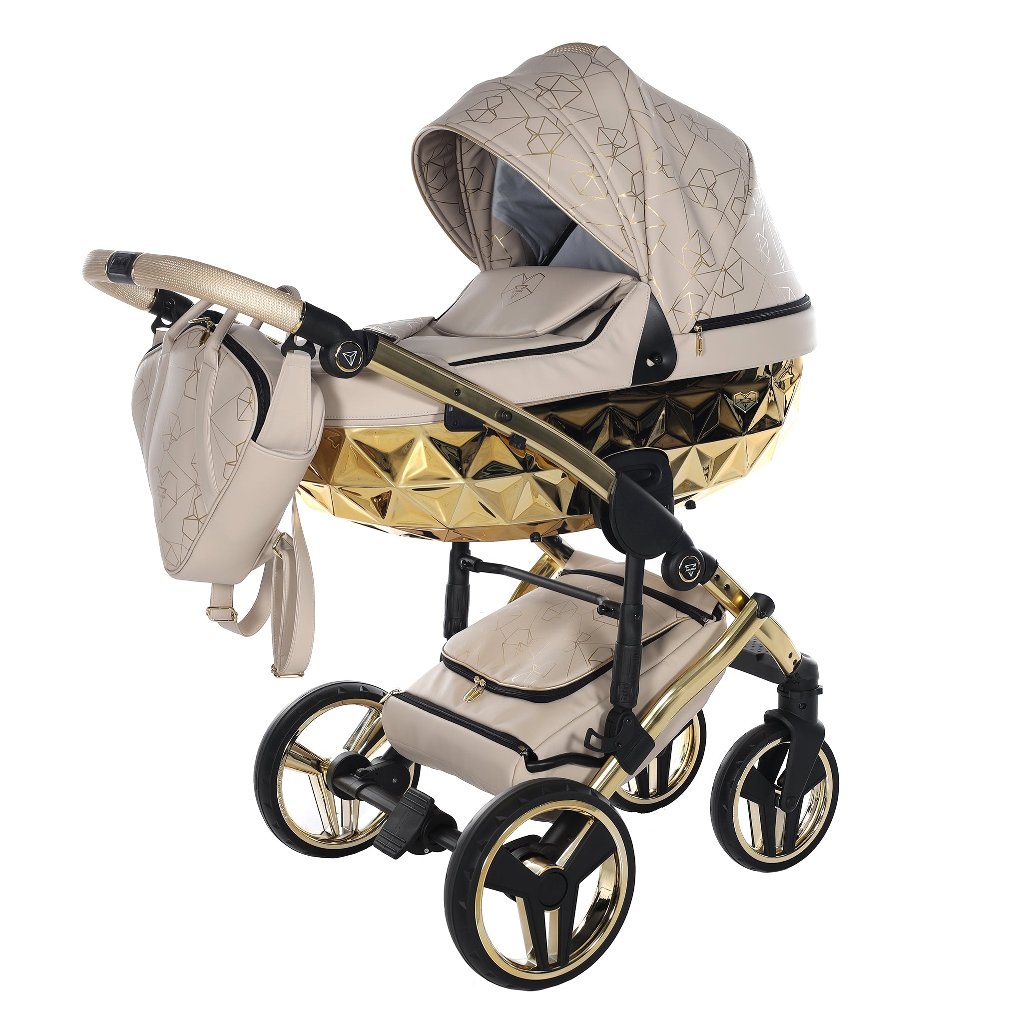 Junama Heart, baby prams or stroller 2 in 1 - Beige and Gold, Code number: JUNHERT07