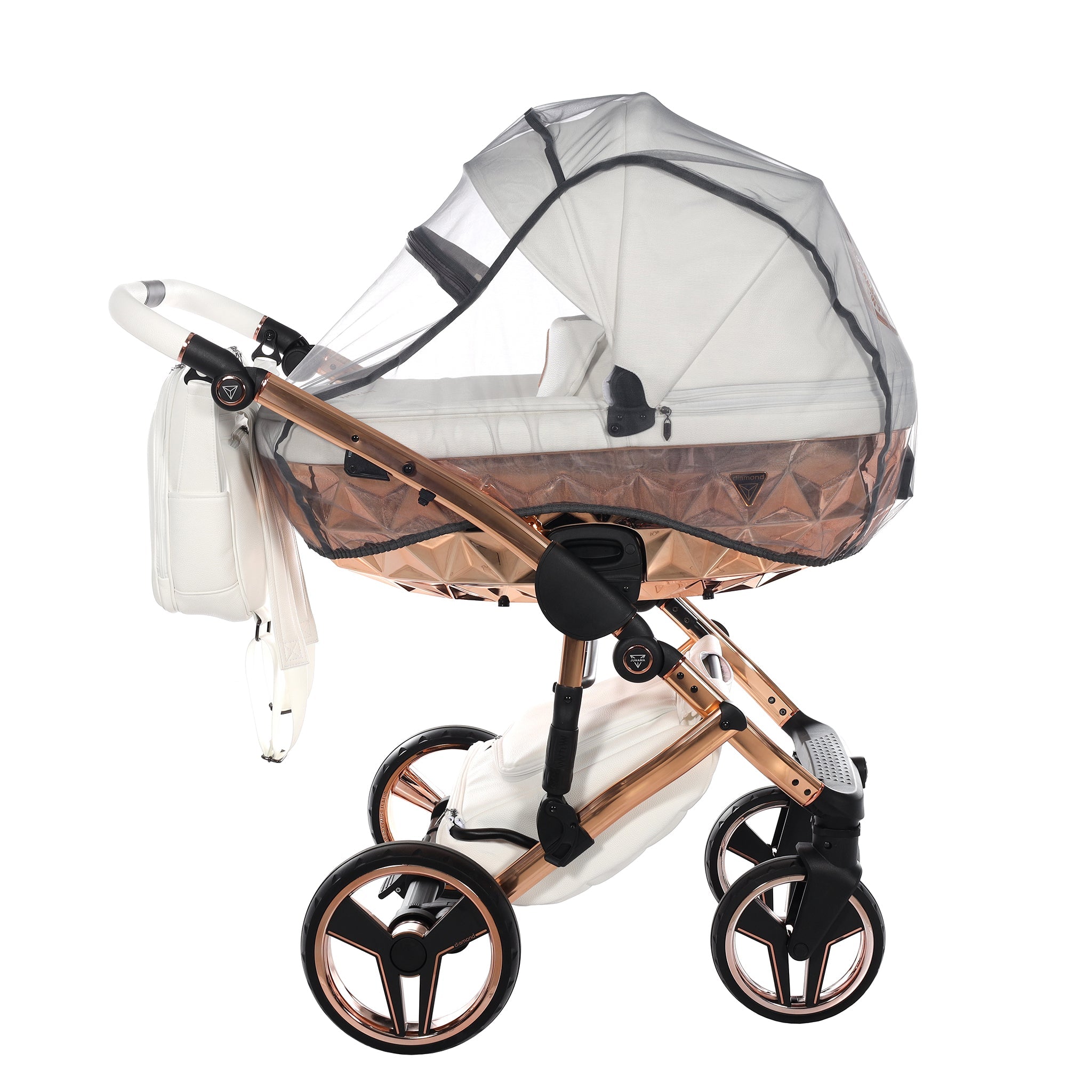 Junama Handcraft, baby prams or stroller 2 in 1 - White and Copper, number: JUNHC09