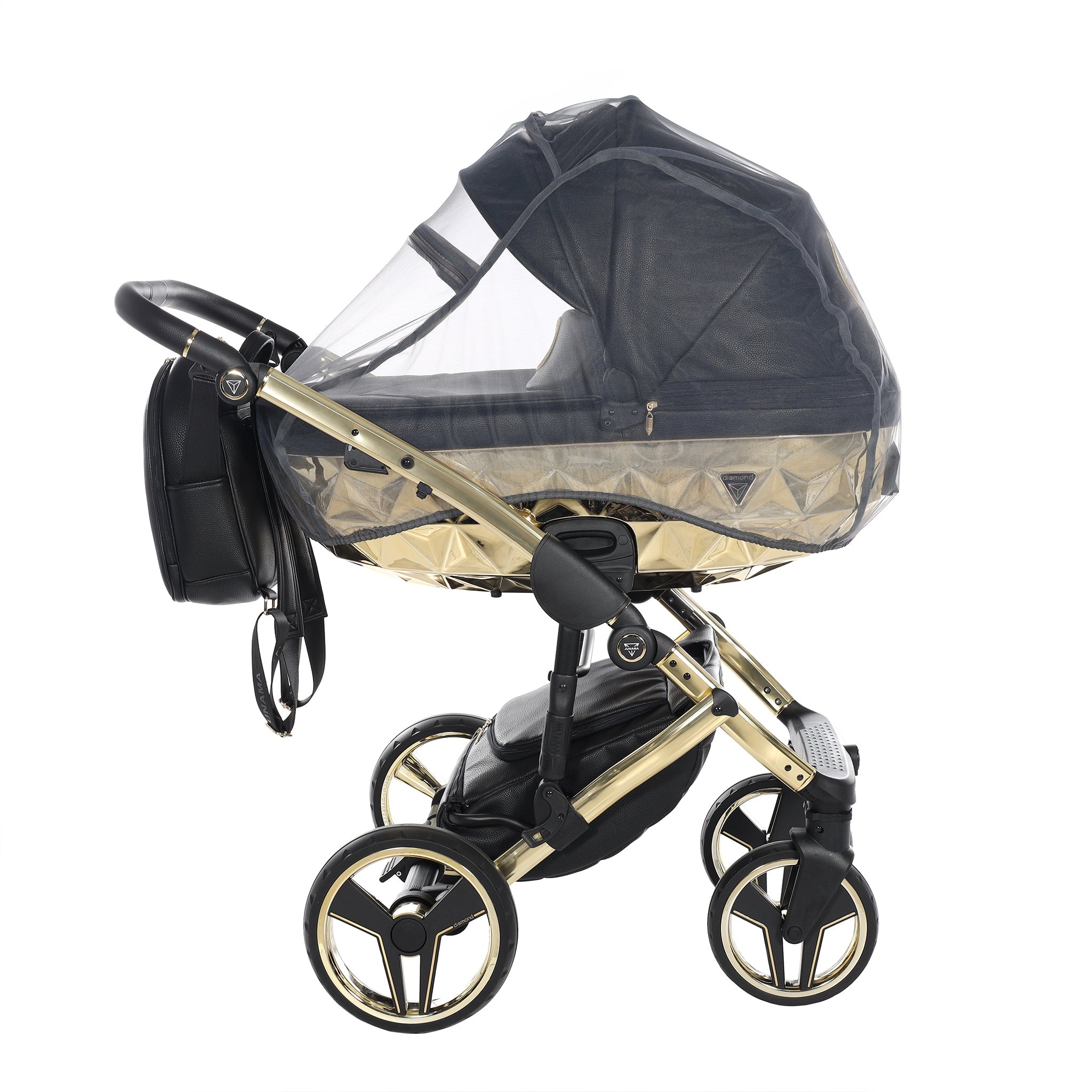 Junama Handcraft, baby prams or stroller 2 in 1 - Black and gold, number: JUNHC05