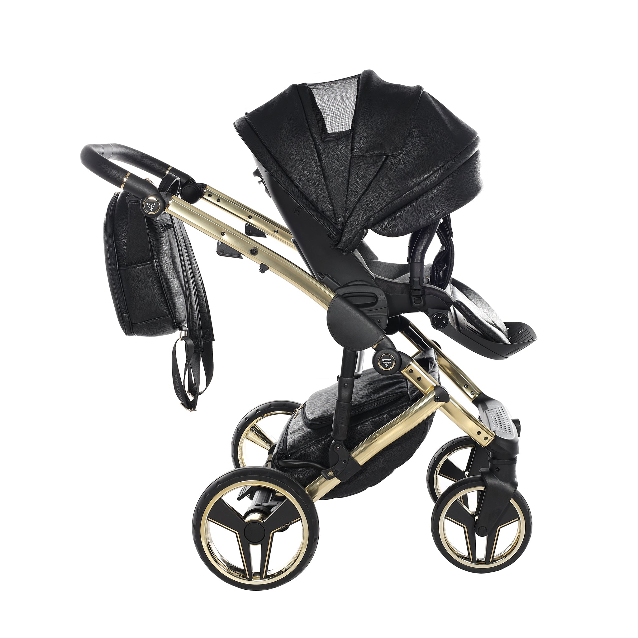 Junama Handcraft, baby prams or stroller 2 in 1 - Black and gold, number: JUNHC05