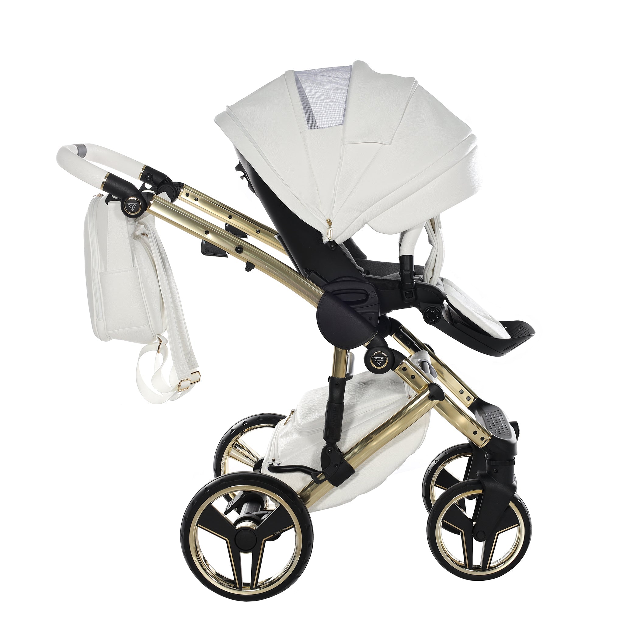 Junama Handcraft, baby prams or stroller 2 in 1 - White and Gold, number: JUNHC08