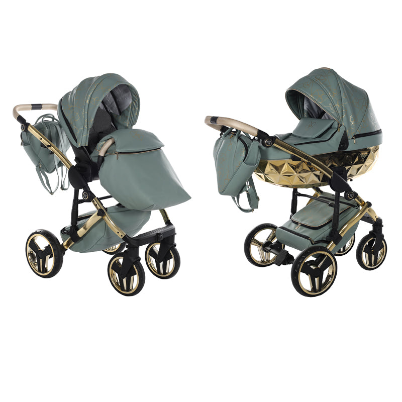 Junama Heart, baby prams or stroller 2 in 1 - Green and Gold, Code number: JUNHERT03