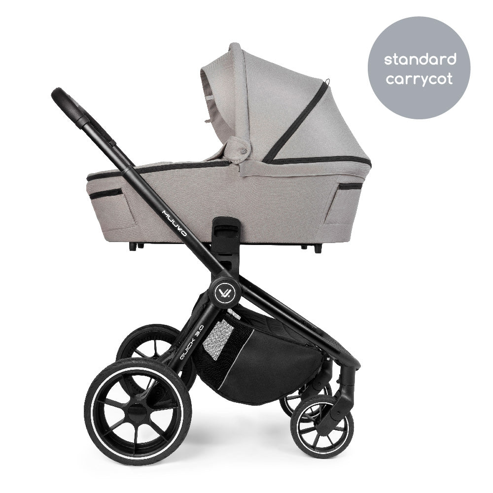 MUUVO Quick 3.0 baby stroller 2 in 1, carry cot and seat stroller, color Steel Gray