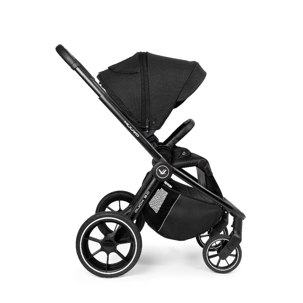 MUUVO Quick 3.0 baby stroller 2 in 1, carry cot and seat stroller, color Jet Black
