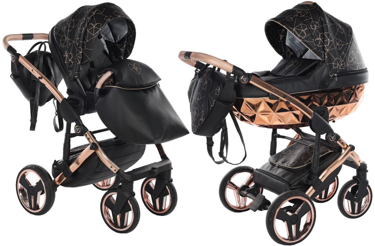 Junama Heart, baby prams or stroller 2 in 1 - Black and Copper, Code number: JUNHERT02